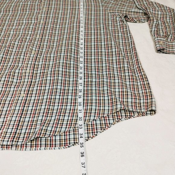 Lands' End Men's Long Sleeve Casual Button Down Plaid Big Tall 18 1/2 - 37 - Picture 12 of 15